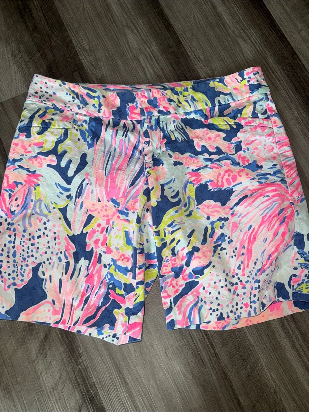 Lilly Pulitzer Callahan shorts Tidal Wave Pans Garden blue pink 4 women’s resort